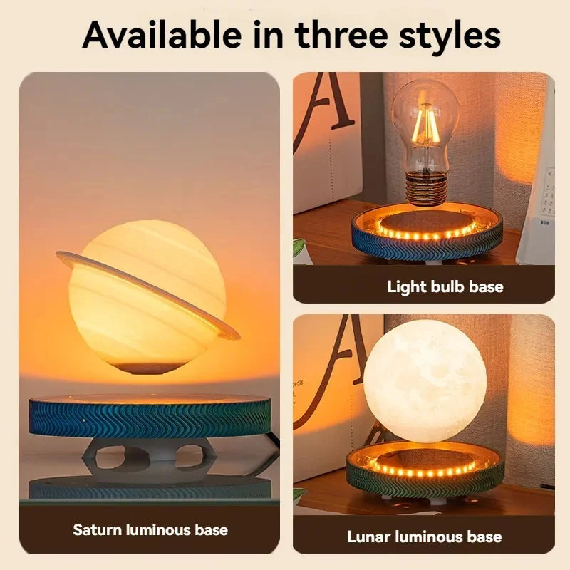 Magnetisk Svävande Lampa – Saturnus, Måne & Glödlampa