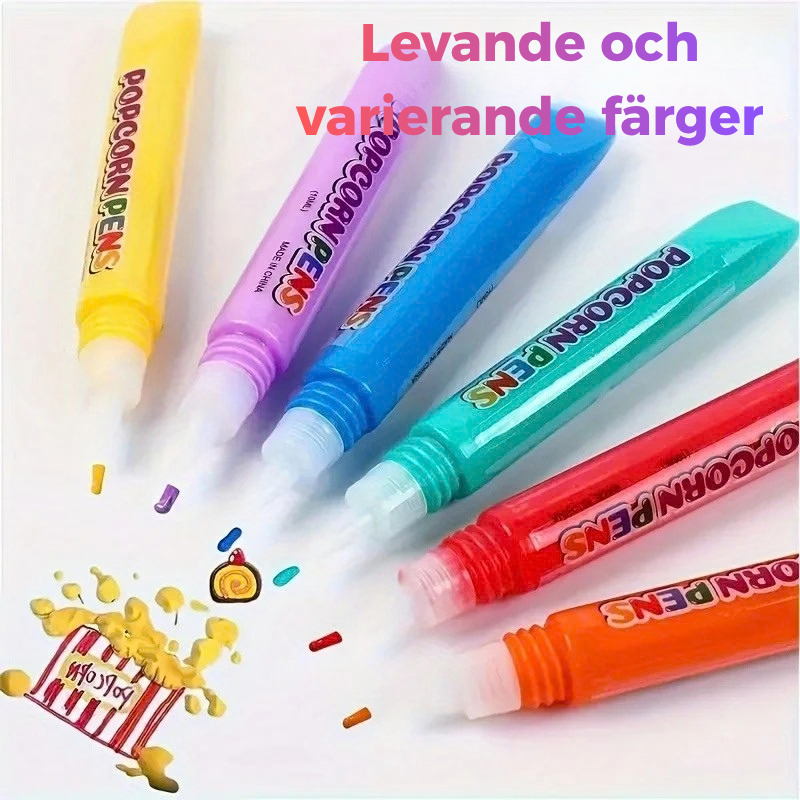 Popcornpennor i 6 färger